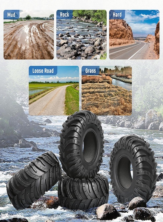 GoHobby 2.2inch Crawler Tires 4Pcs RC Rubber Tyre Set Wheel Tires for Tamiya Blackfoot Axial SCX10 RR10 Wraith 1/10 RC Rock Crawler Truck - Image 3